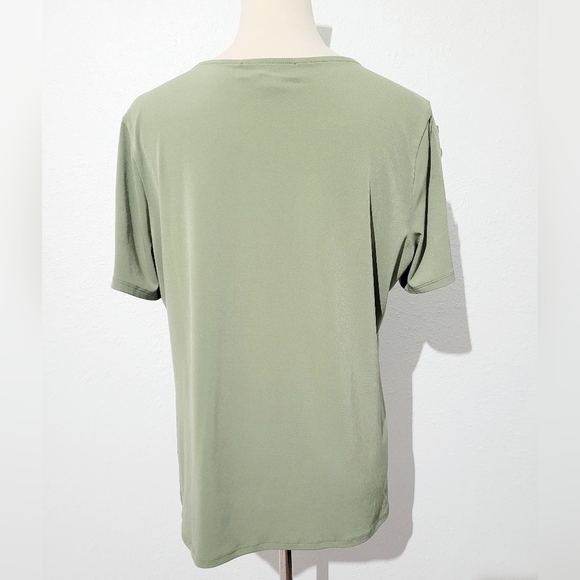 Michael Michael Kors Womens Top Size Large Olive Green Ladder-Cut Sleeve Detail - Picture 5 of 11